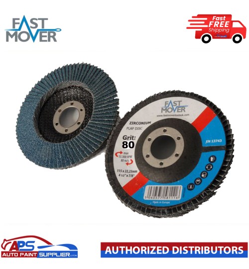 FAST MOVER TOOLSFLAP DISC, ZIRCONIUM, 115MM, 80 GRIT, 10 X DISCS